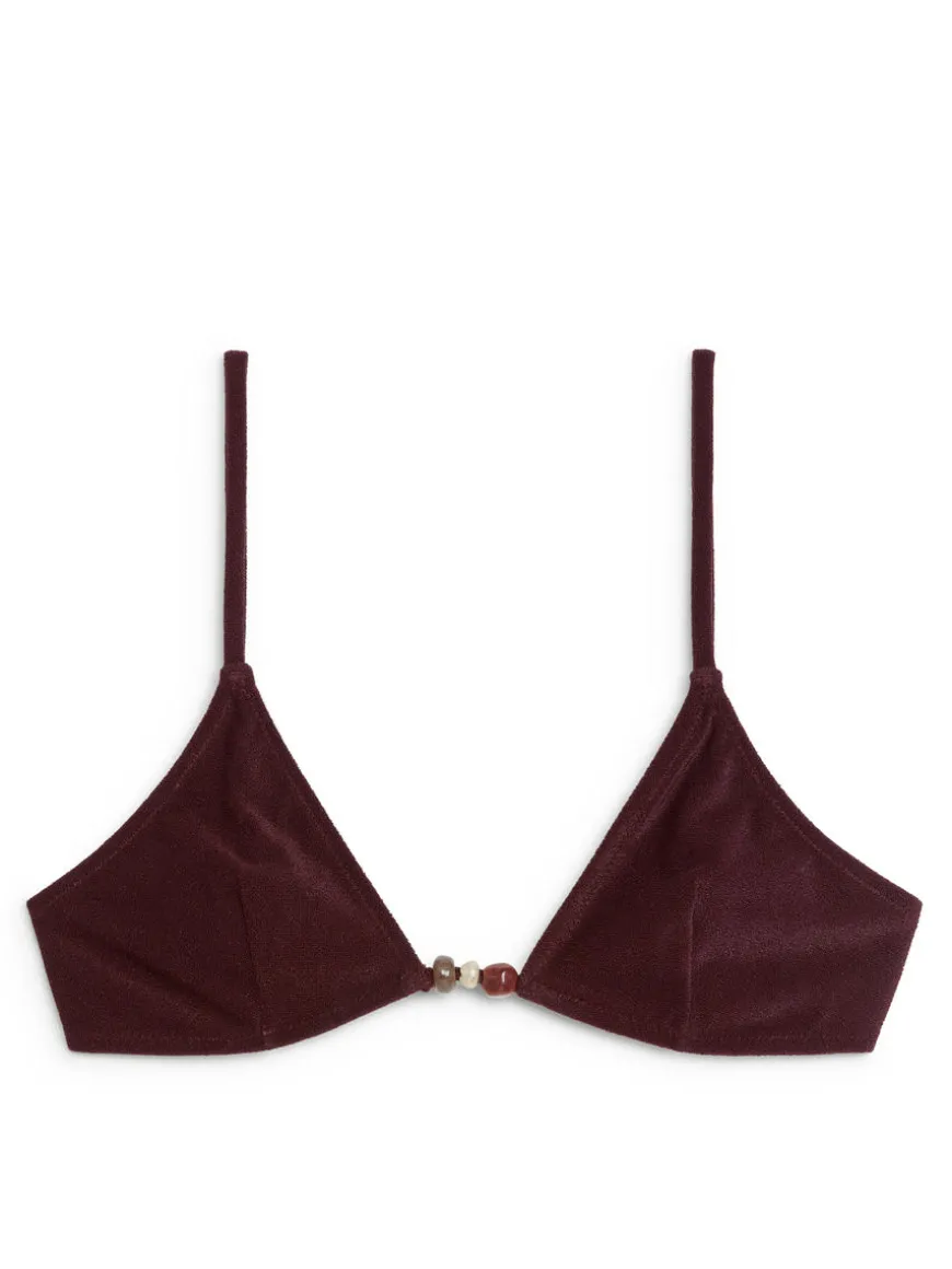 Bead-Detail Bikini Top