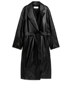 Belted Leather Coat
