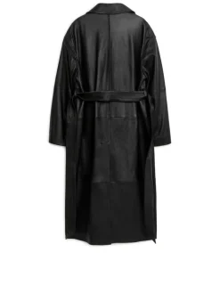 Belted Leather Coat