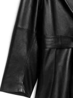 Belted Leather Coat