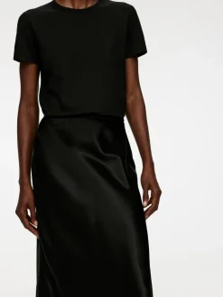 Bias-Cut Satin Skirt