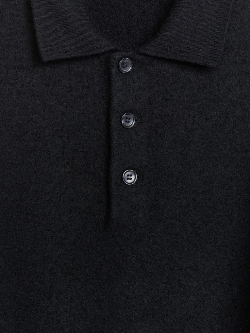 Boiled Wool Polo Shirt