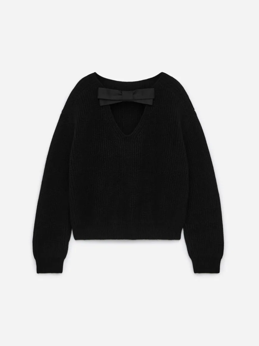 Bow-Detail Wool-Cotton Jumper