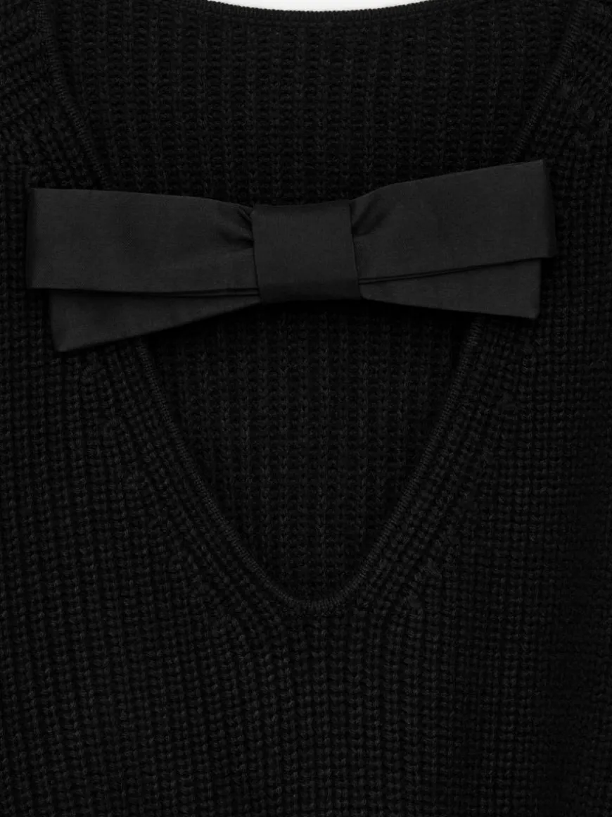 Bow-Detail Wool-Cotton Jumper