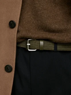 Braided Leather Trimmed Belt