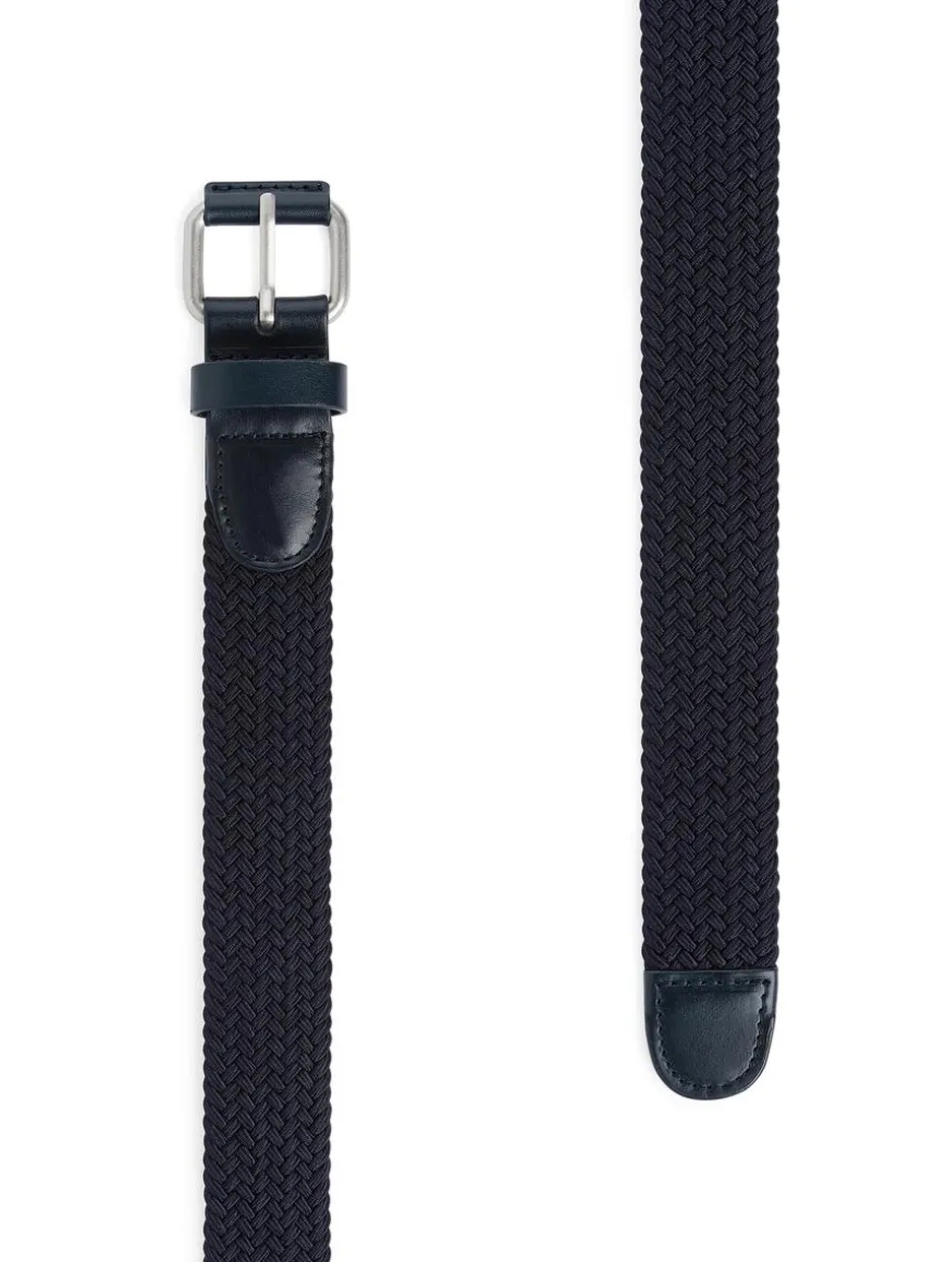 Braided Leather Trimmed Belt