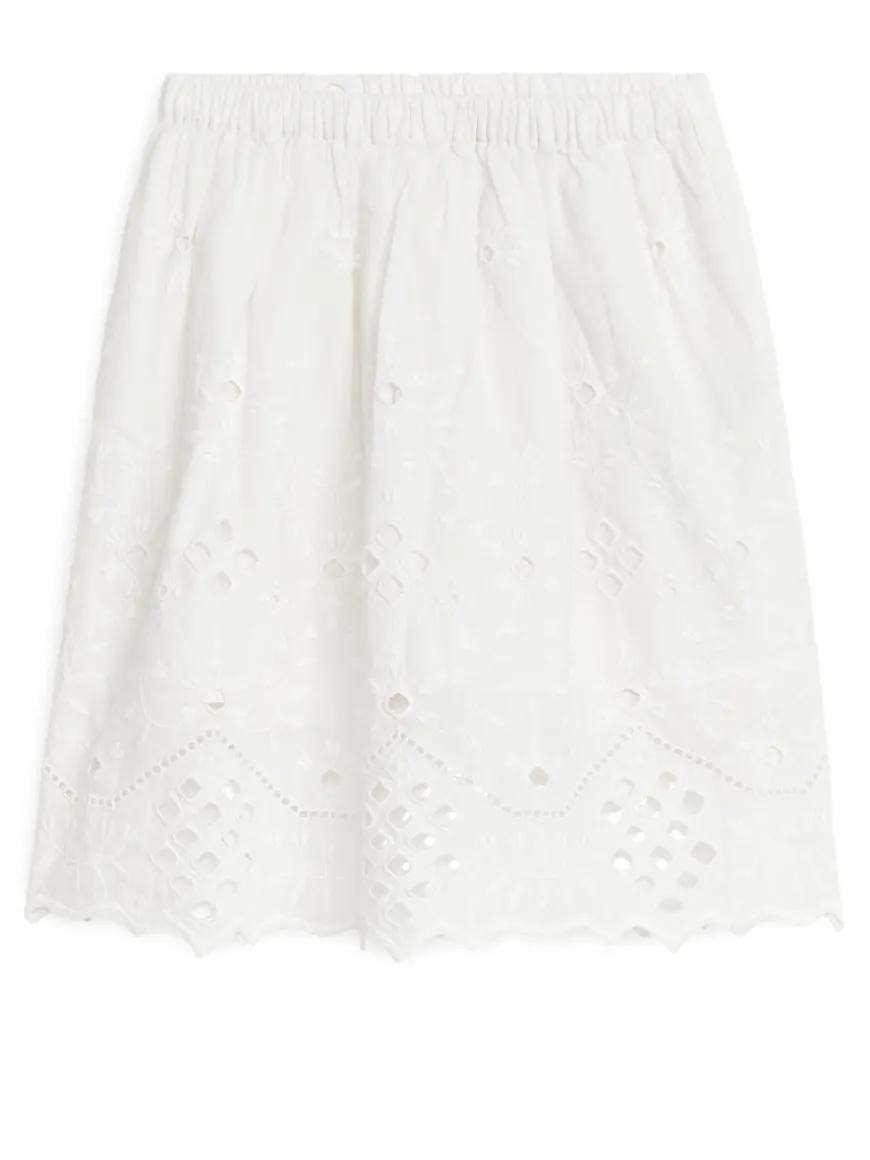Broderie Anglaise Midi Skirt