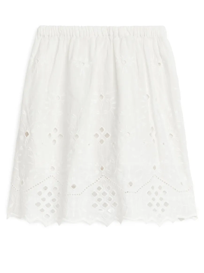 Broderie Anglaise Midi Skirt