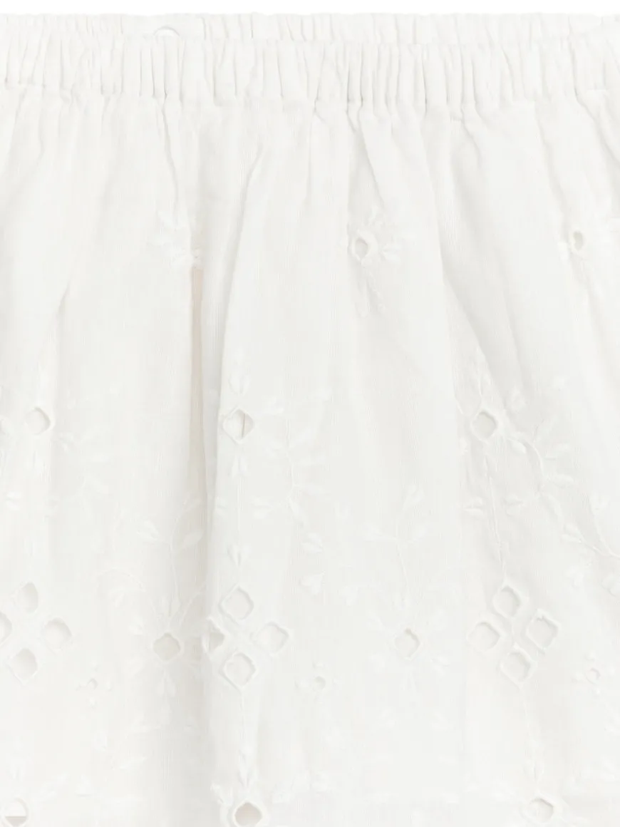 Broderie Anglaise Midi Skirt