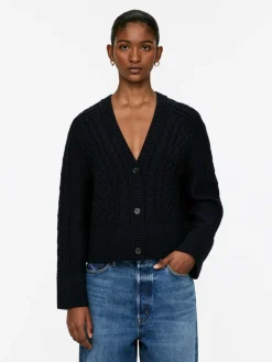 Cable-Knit Wool Cardigan