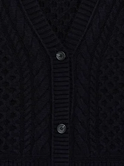 Cable-Knit Wool Cardigan