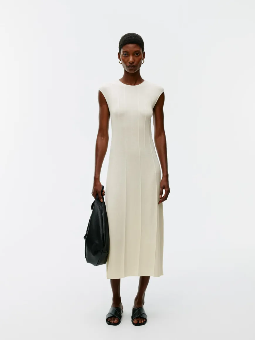 Cap-Sleeve Rib Dress