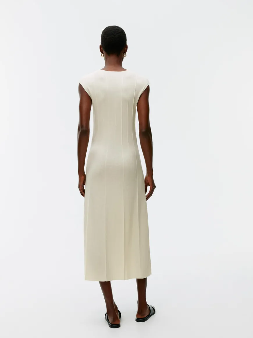 Cap-Sleeve Rib Dress