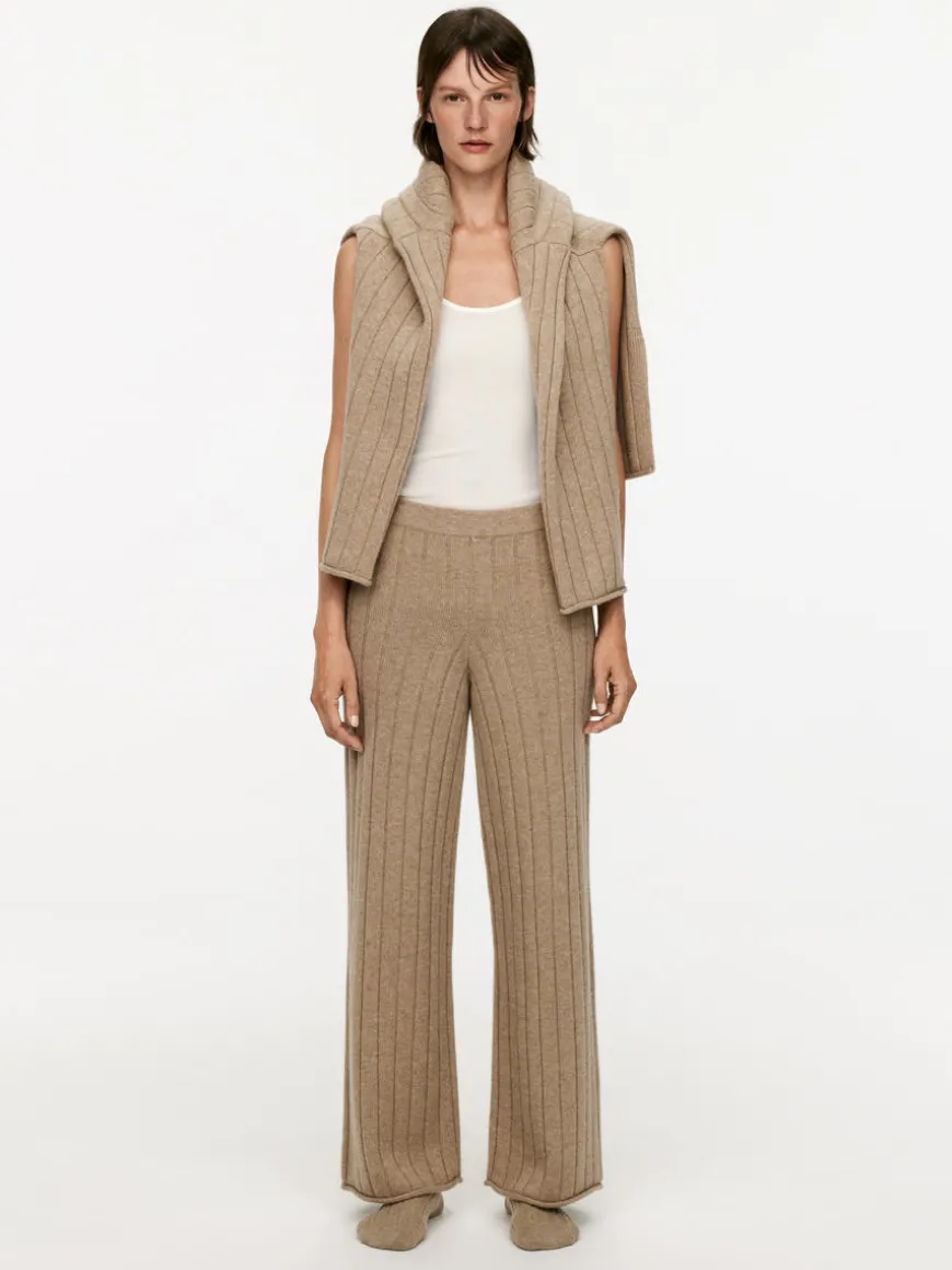 Cashmere-Wool Rib Trousers