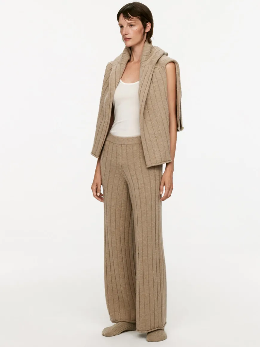 Cashmere-Wool Rib Trousers