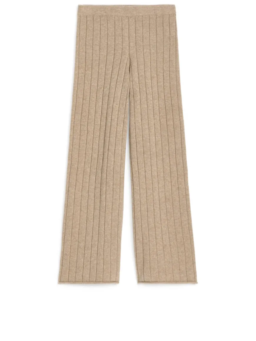 Cashmere-Wool Rib Trousers
