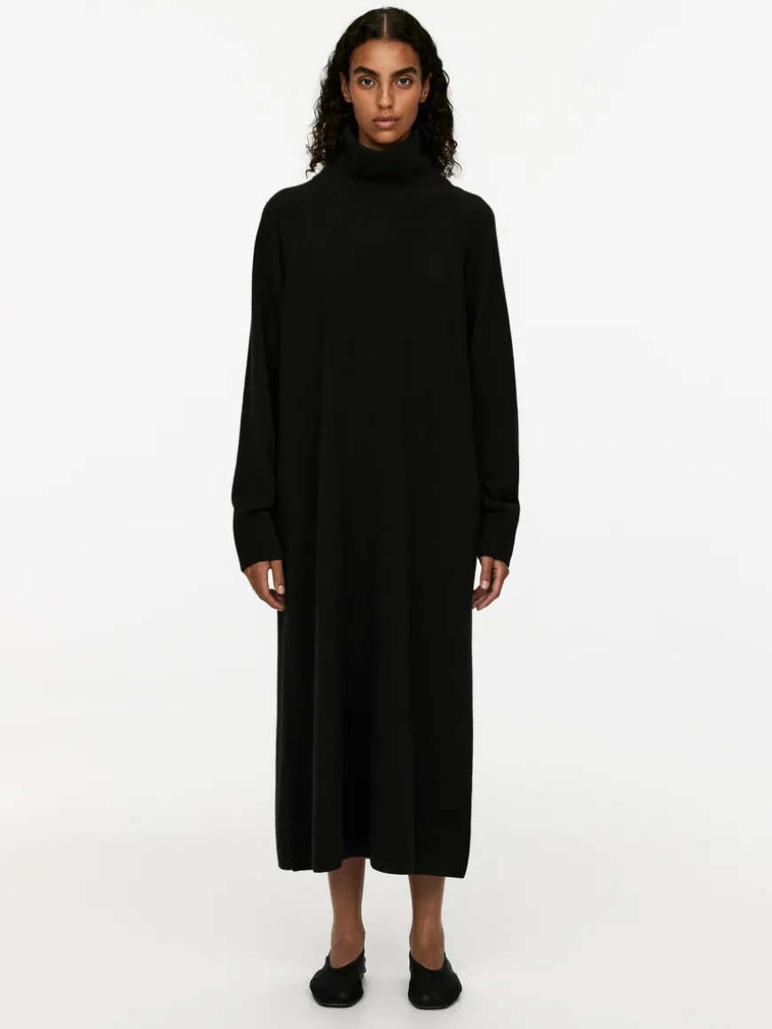 Cashmere-Wool Roll-Neck Dress