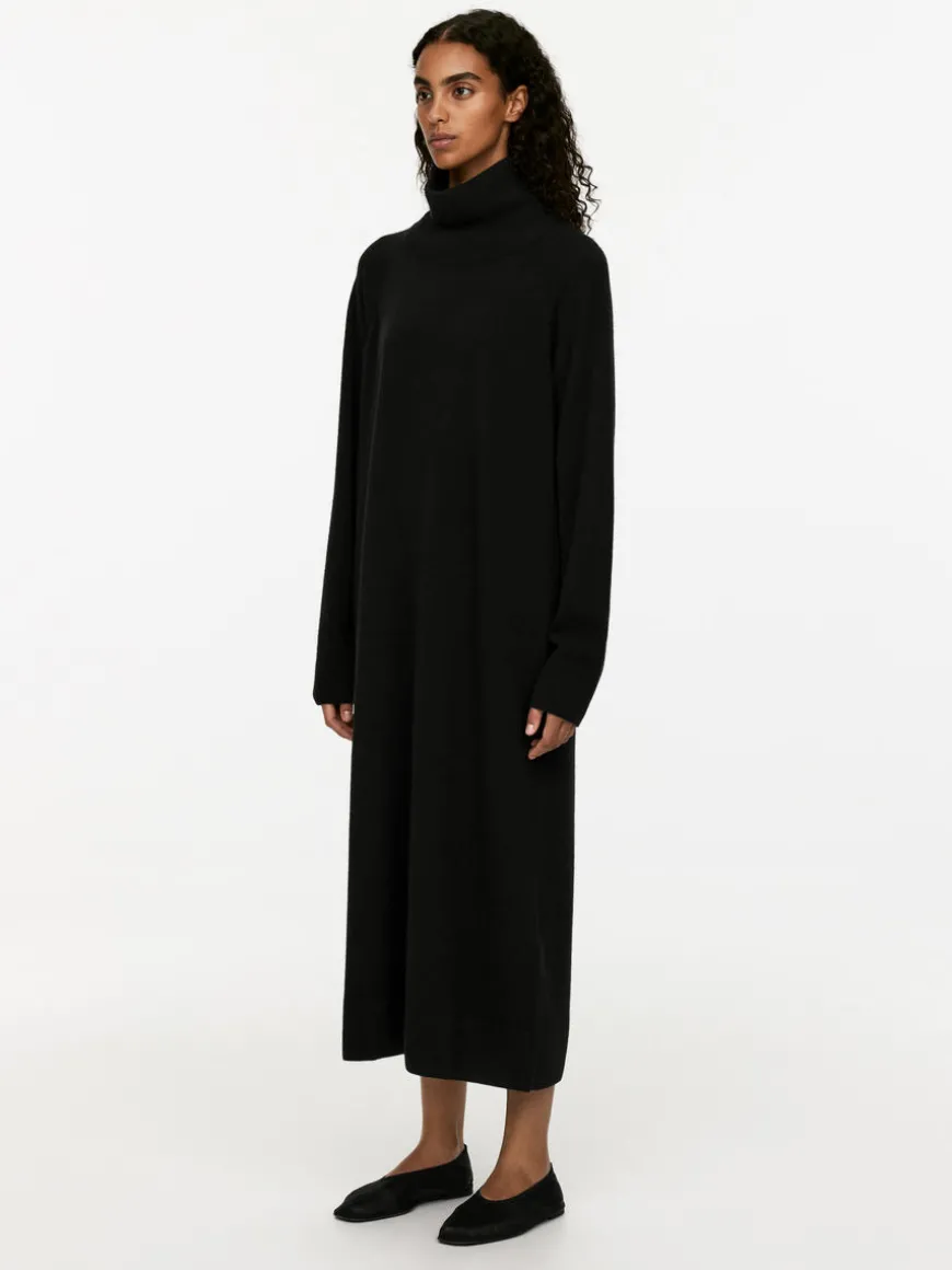 Cashmere-Wool Roll-Neck Dress