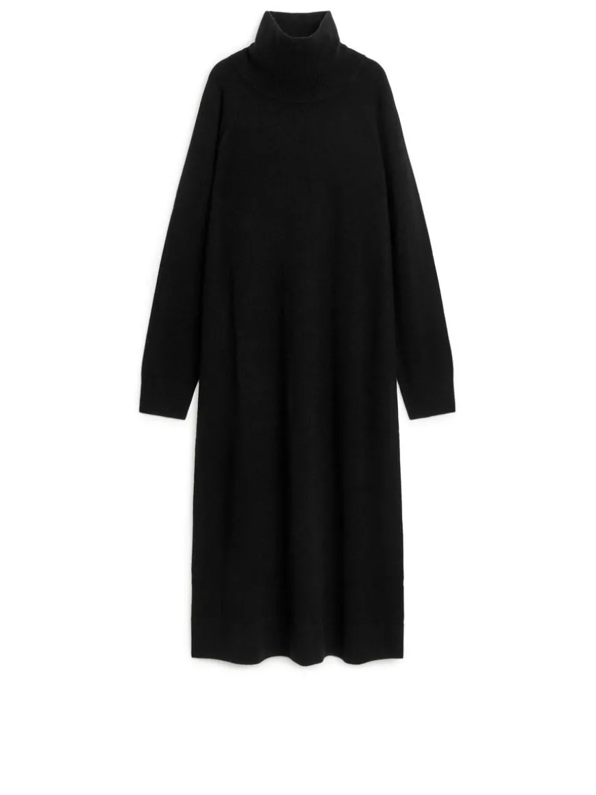 Cashmere-Wool Roll-Neck Dress
