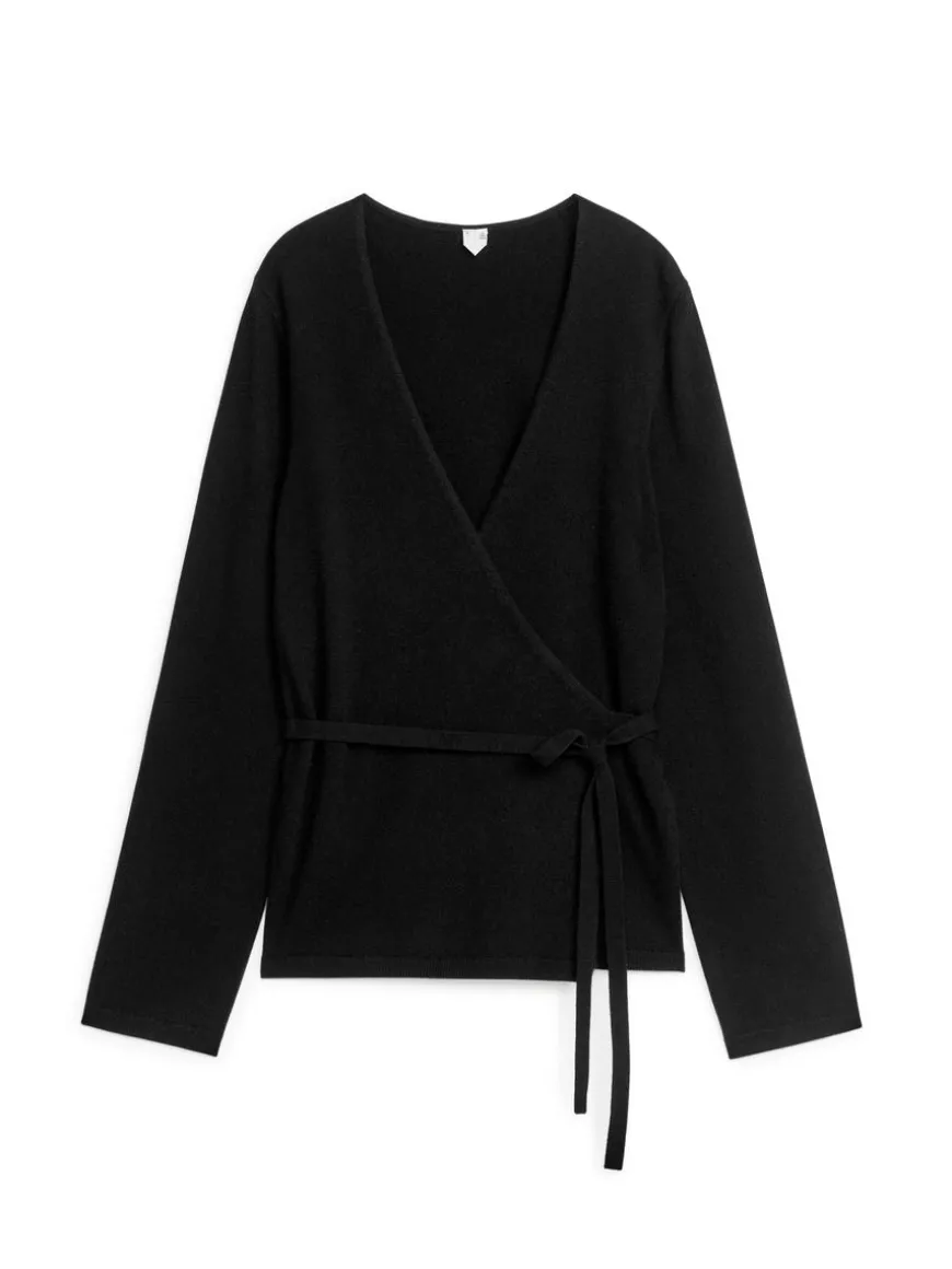 Cashmere-Wool Wrap Cardigan