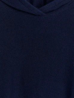 Contrast-Colour Knit Hoodie