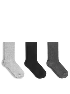 Cotton Rib Socks Set Of 3