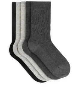Cotton Rib Socks Set Of 5