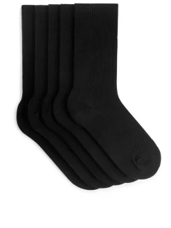 Cotton Rib Socks Set Of 5