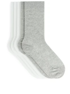 Cotton Rib Socks Set Of 5