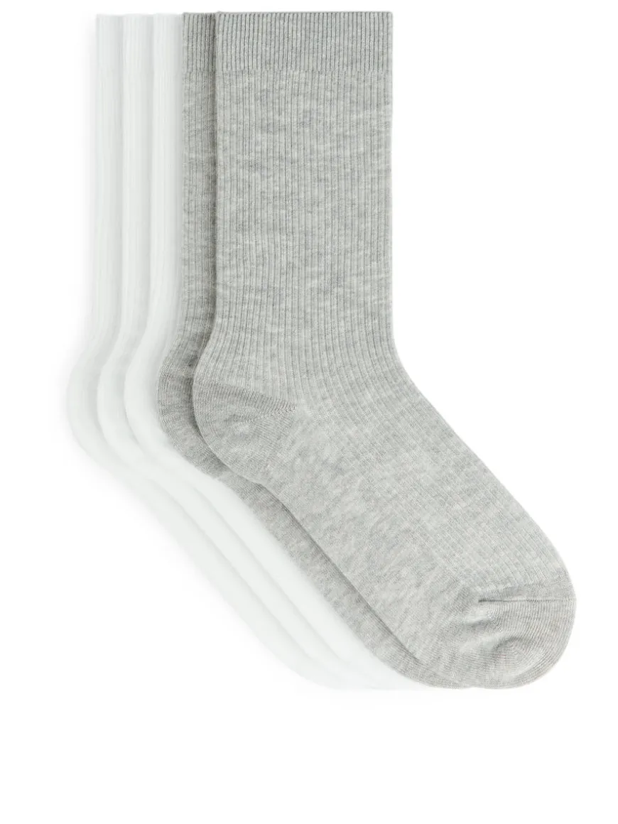 Cotton Rib Socks Set Of 5