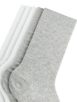 Cotton Rib Socks Set Of 5