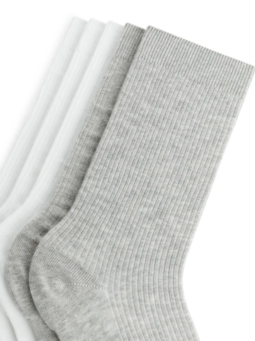 Cotton Rib Socks Set Of 5