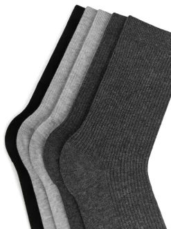 Cotton Rib Socks Set Of 5