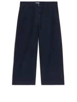 Cropped Cotton Linen Chinos