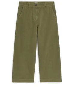 Cropped Cotton Linen Chinos