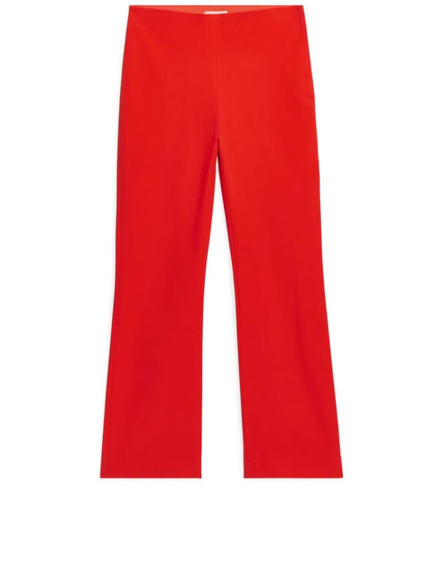 Cropped Cotton Stretch Trousers