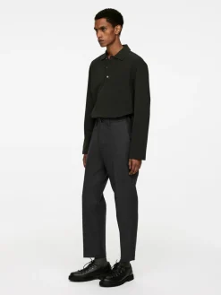 Cropped Tapered Wool Trousers