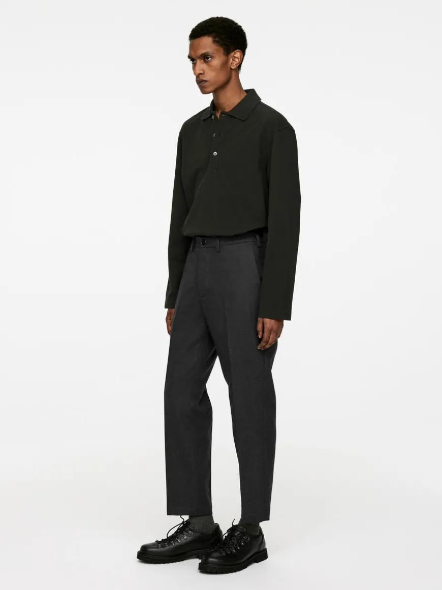 Cropped Tapered Wool Trousers