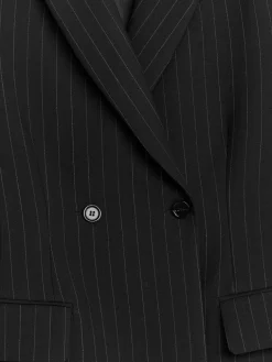 Double-Breasted Pinstripe Blazer