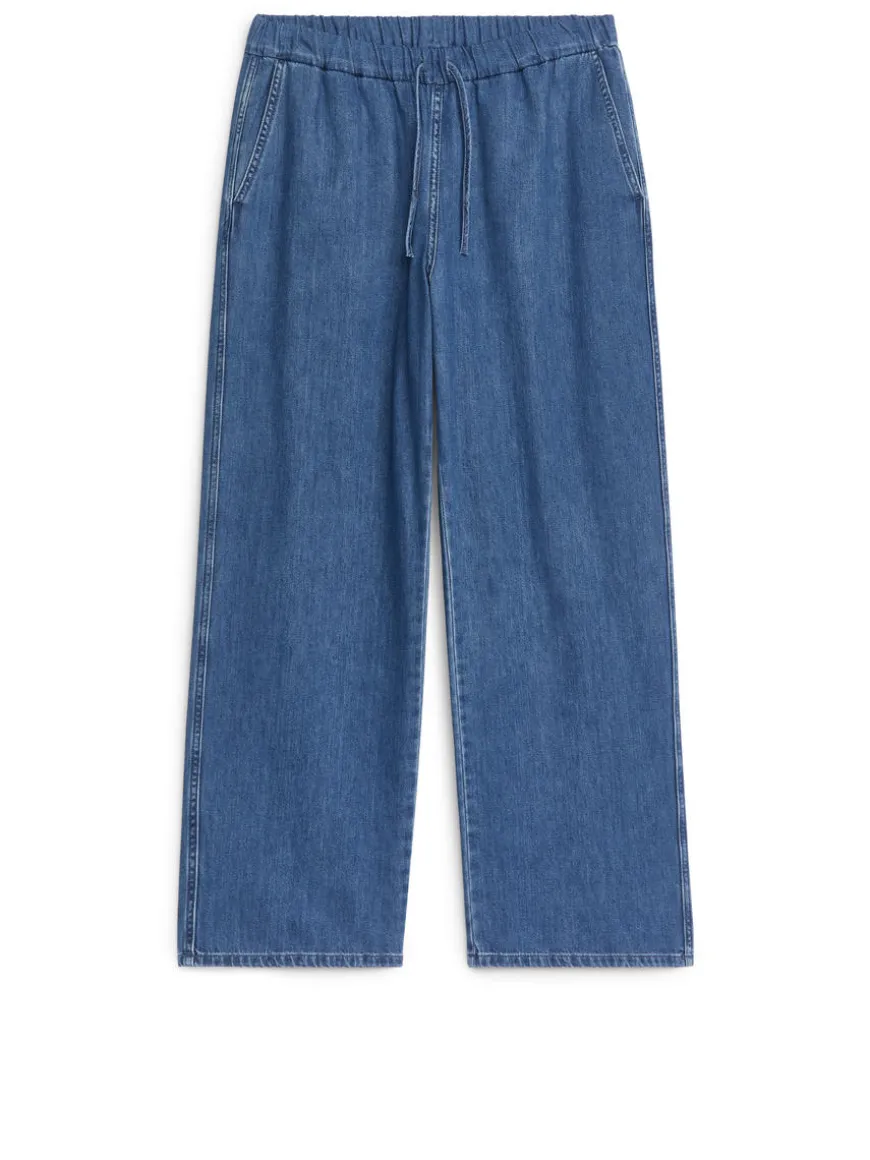 Drawstring Denim Trousers
