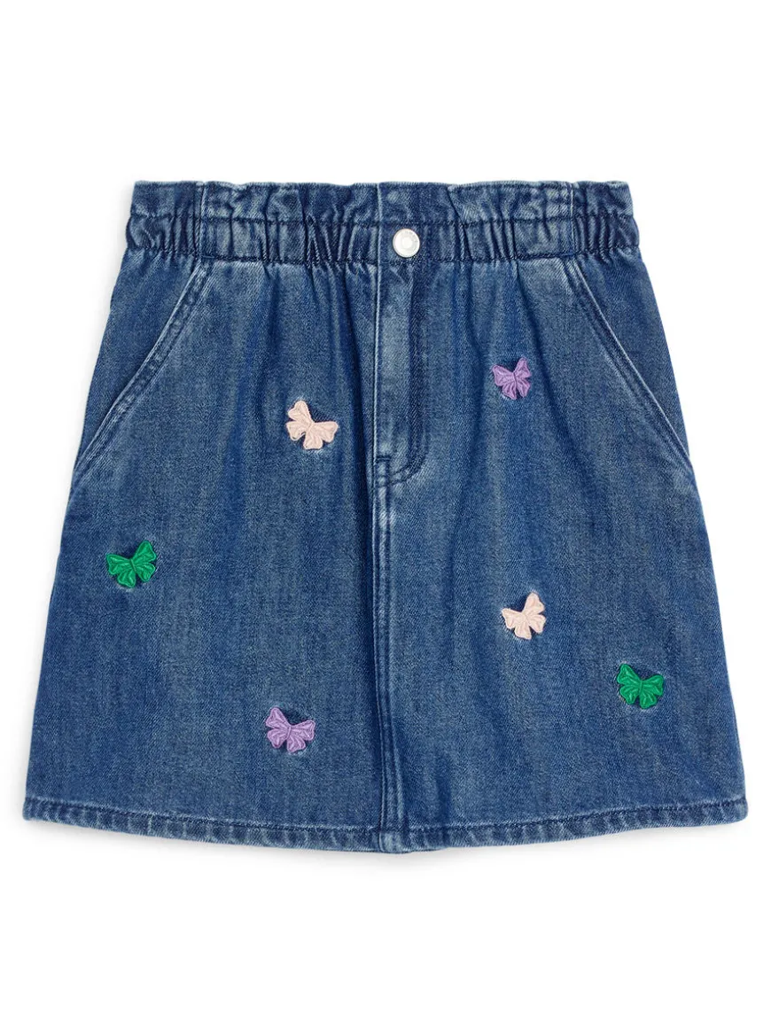Embroidered Denim Skirt