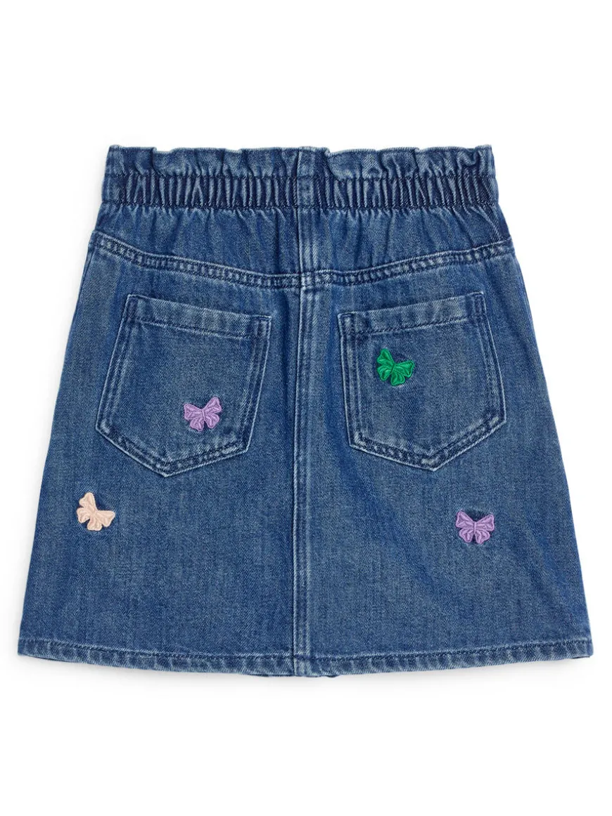 Embroidered Denim Skirt