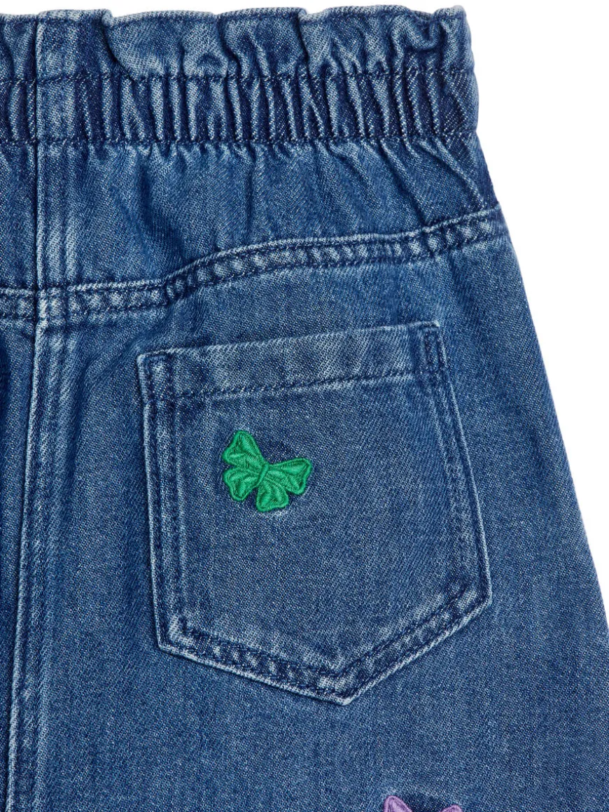 Embroidered Denim Skirt