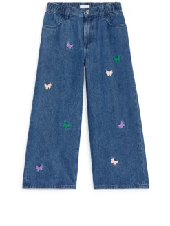 Embroidered Denim Trousers