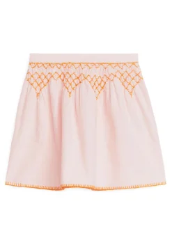 Embroidered Linen Skirt