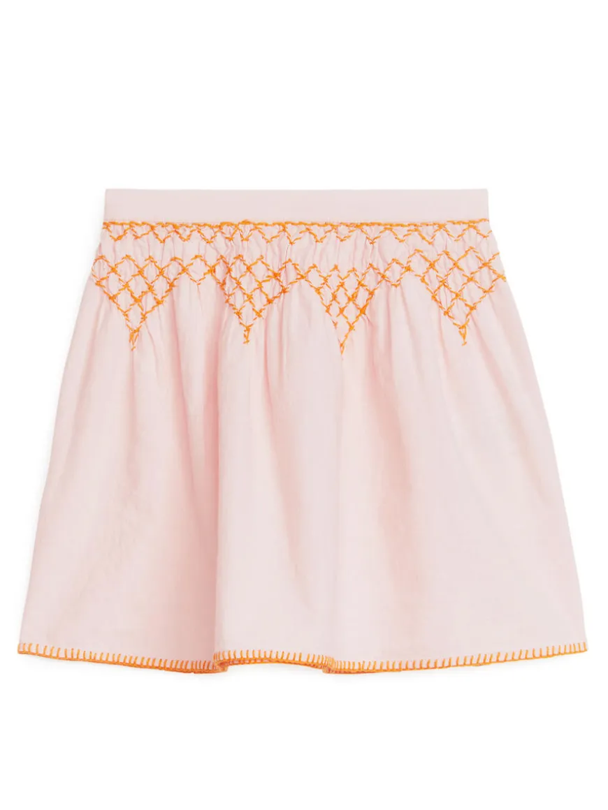 Embroidered Linen Skirt