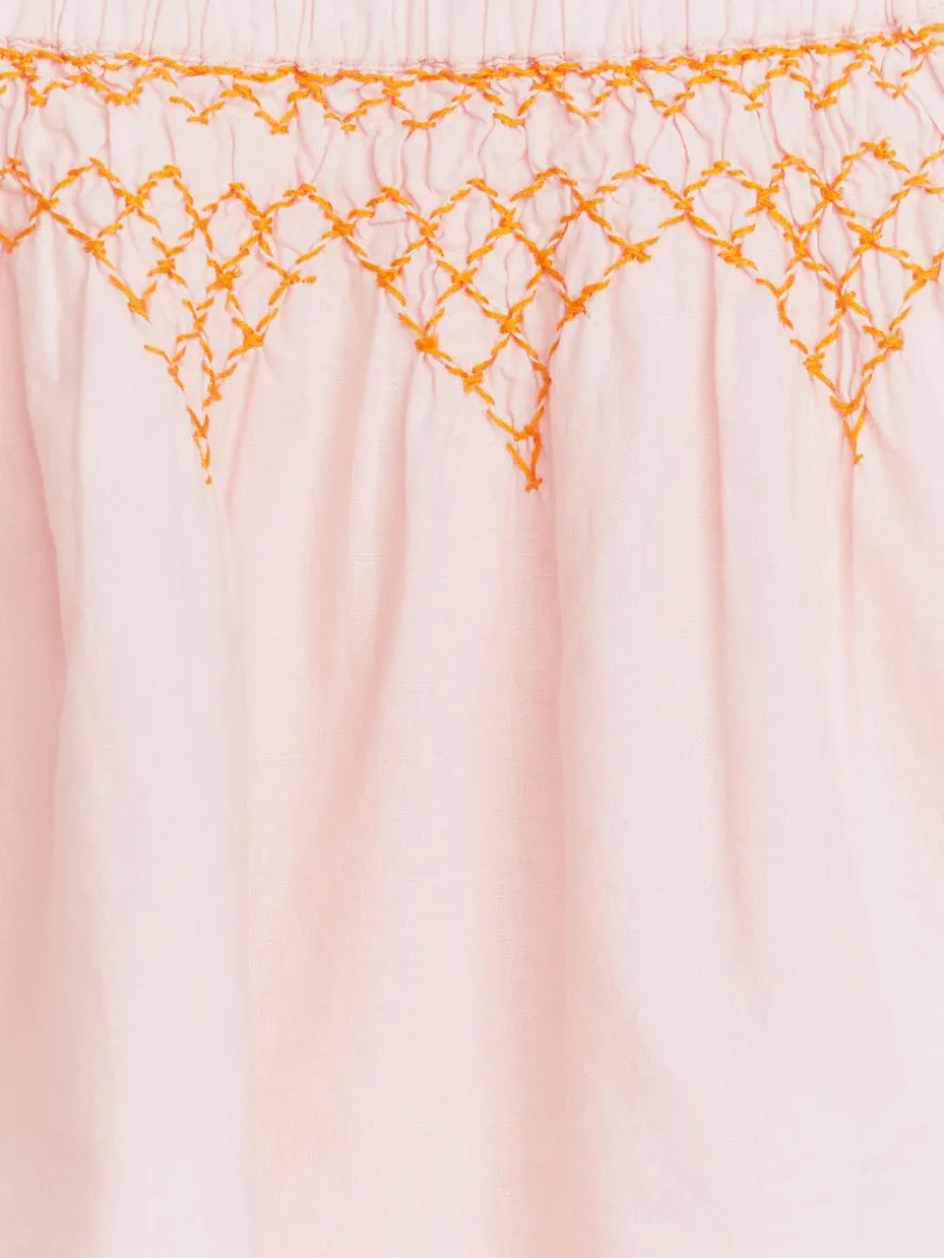 Embroidered Linen Skirt