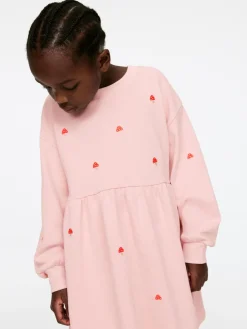 Embroidered Sweatshirt Dress