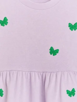 Embroidered Sweatshirt Dress