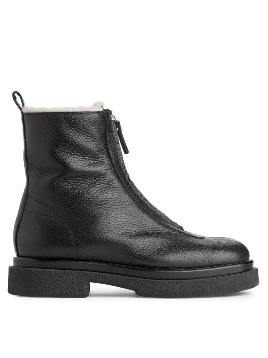 Faux Fur Leather Boots